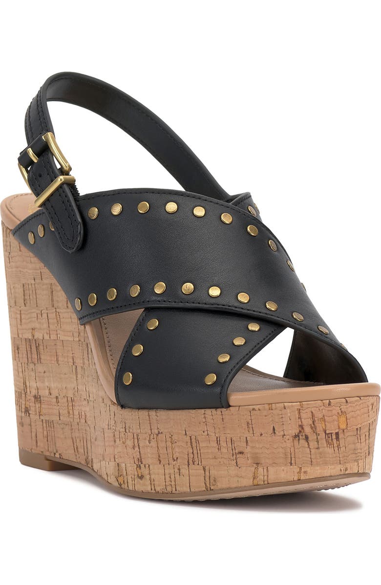 Vince Camuto Ellna Platform Wedge Sandal, Main, color, Black