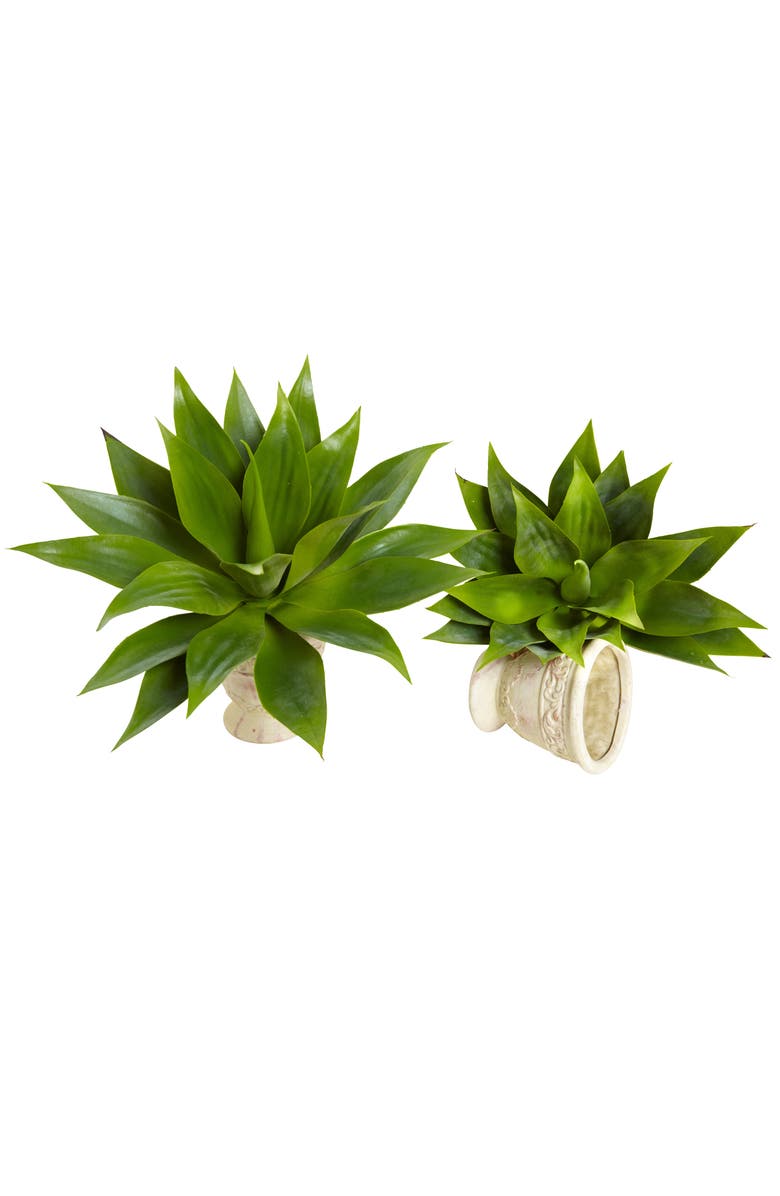 NEARLY NATURAL 17-in Agave Succulent Plant, Main, color, Green