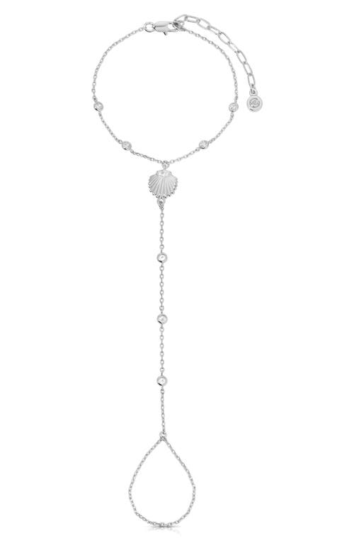 Ettika Santorini Cubic Zirconia Shell Hand Chain In Metallic