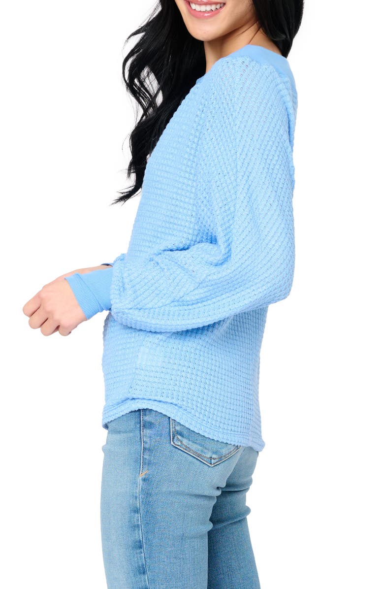 GIBSONLOOK Wheels Up Open Weave Sweater, Alternate, color, Cornflower Blue