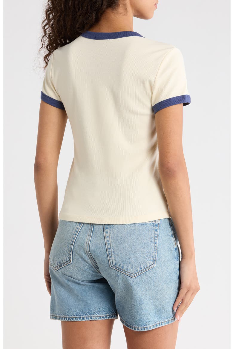 Lexi Rib Ringer T-Shirt, Alternate, color, CREAM AND BAY BLUE