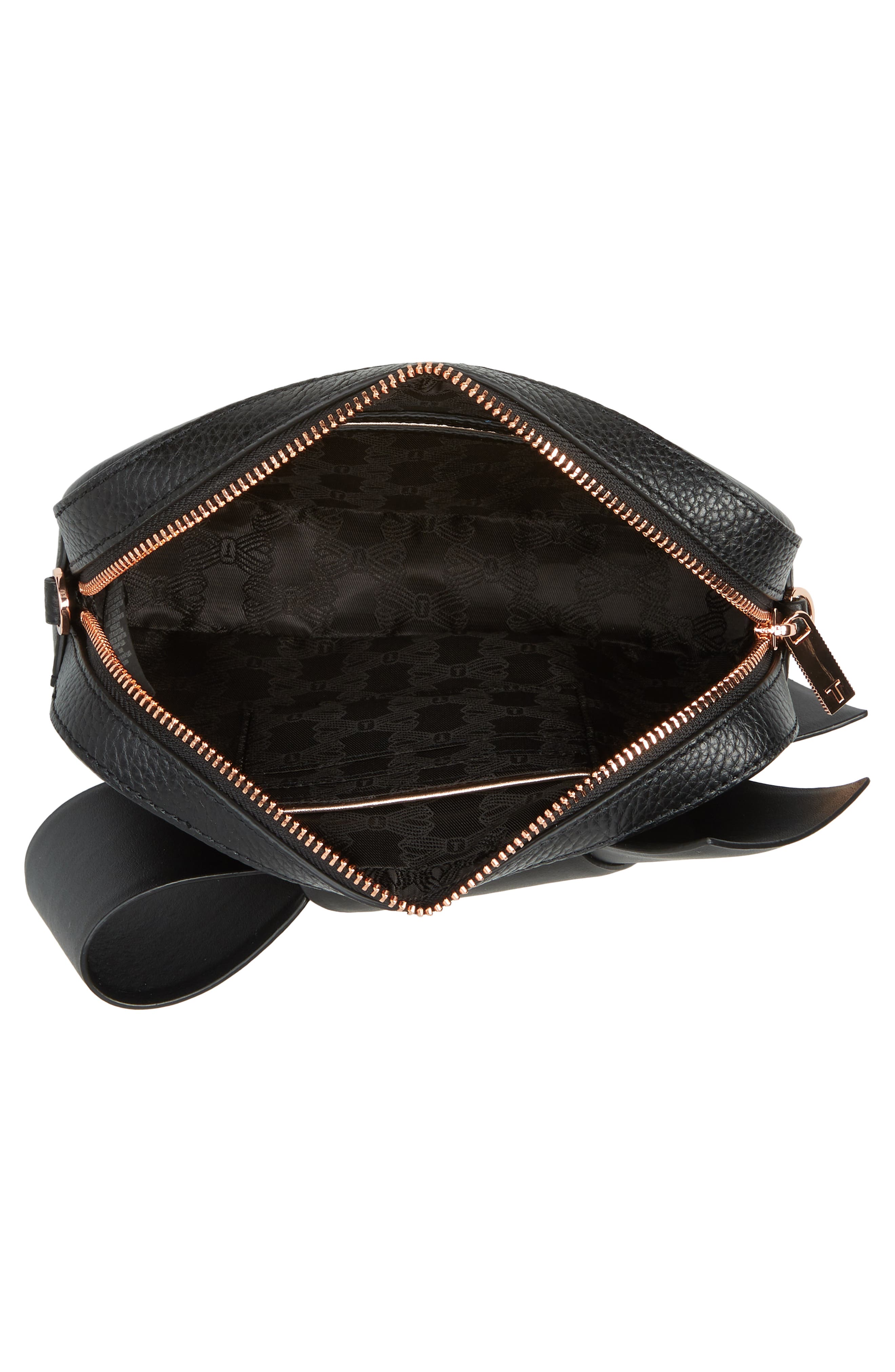 Giant Knot Leather Camera Bag, Alternate, color, BLACK