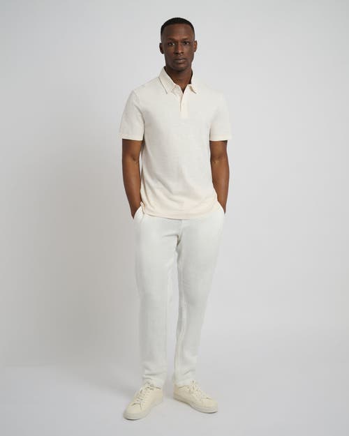 Onia Linen Sweater Polo In Egret