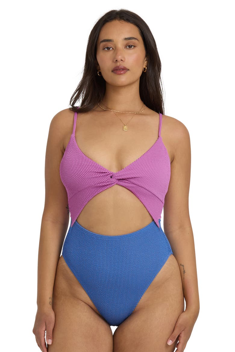 Summer Mikahi Cutout One-Piece Swimsuit, Alternate, color, MULCH