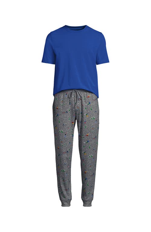 Lands' End Knit Jersey Pajama Sleep Set In Multi