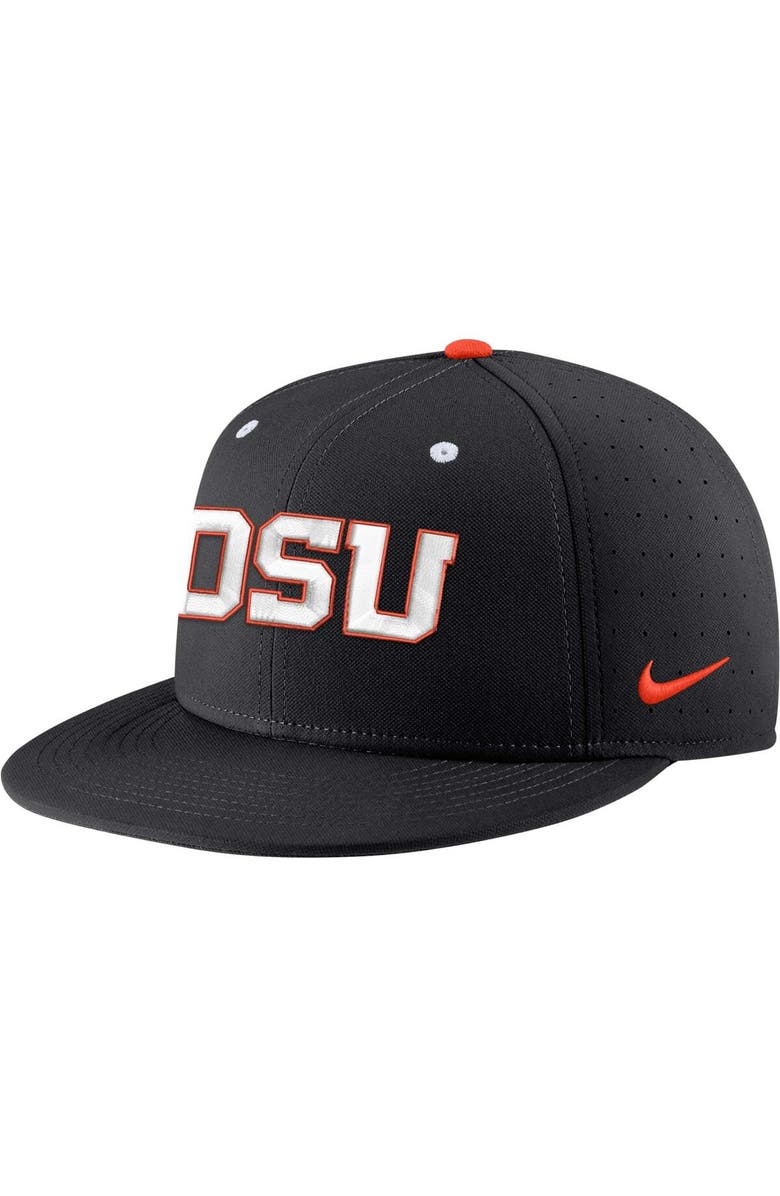 Nike Men's Nike Black Oregon State Beavers Aero True Baseball Performance Fitted Hat, Main, color, 