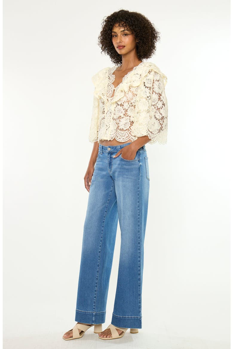 Terri Essentials Low Rise Wide Jeans, Alternate, color, Medium Dark