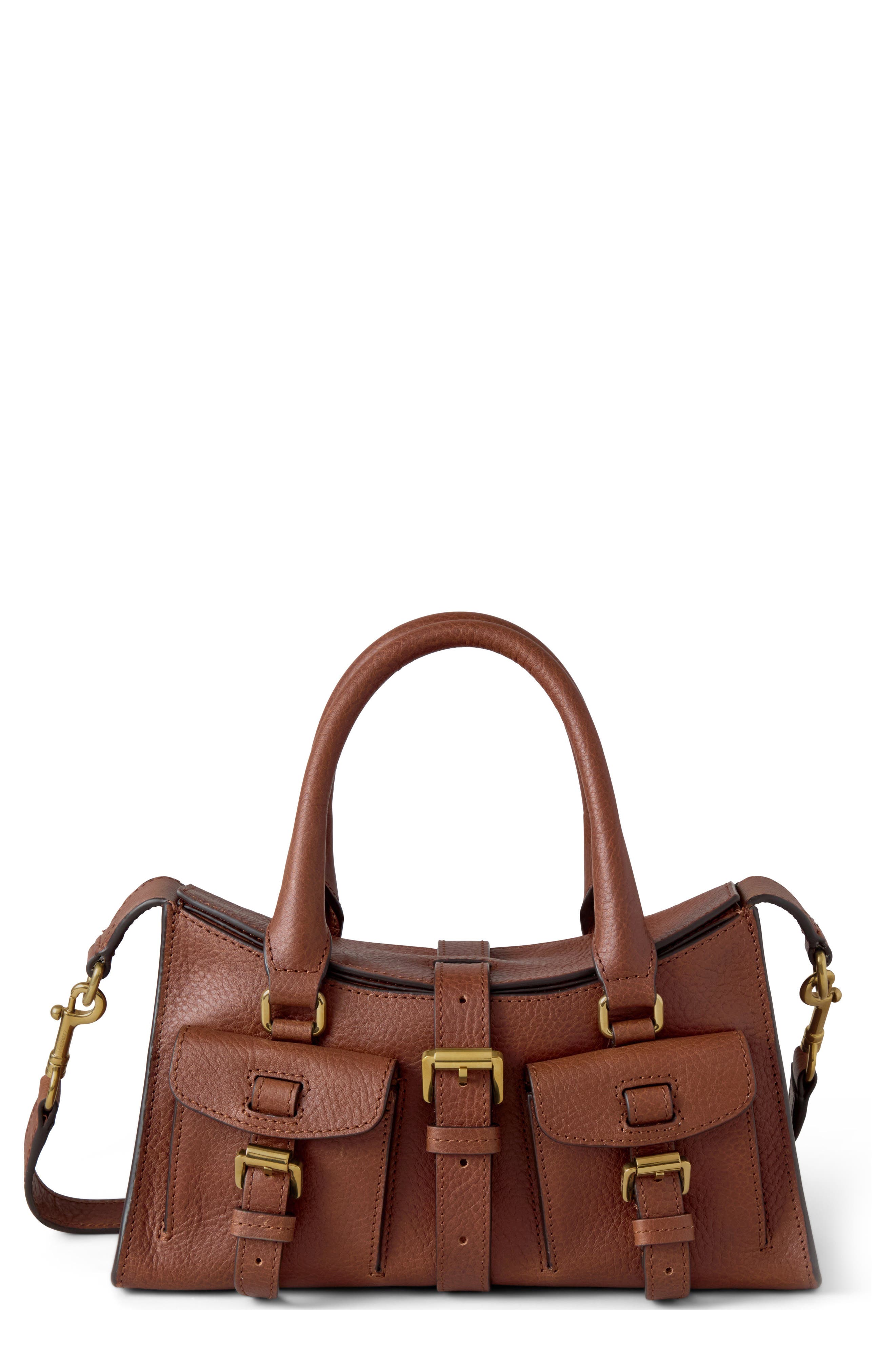 Mulberry Mini Roxanne Revived Grained Leather Crossbody Bag, Main, color, Oak