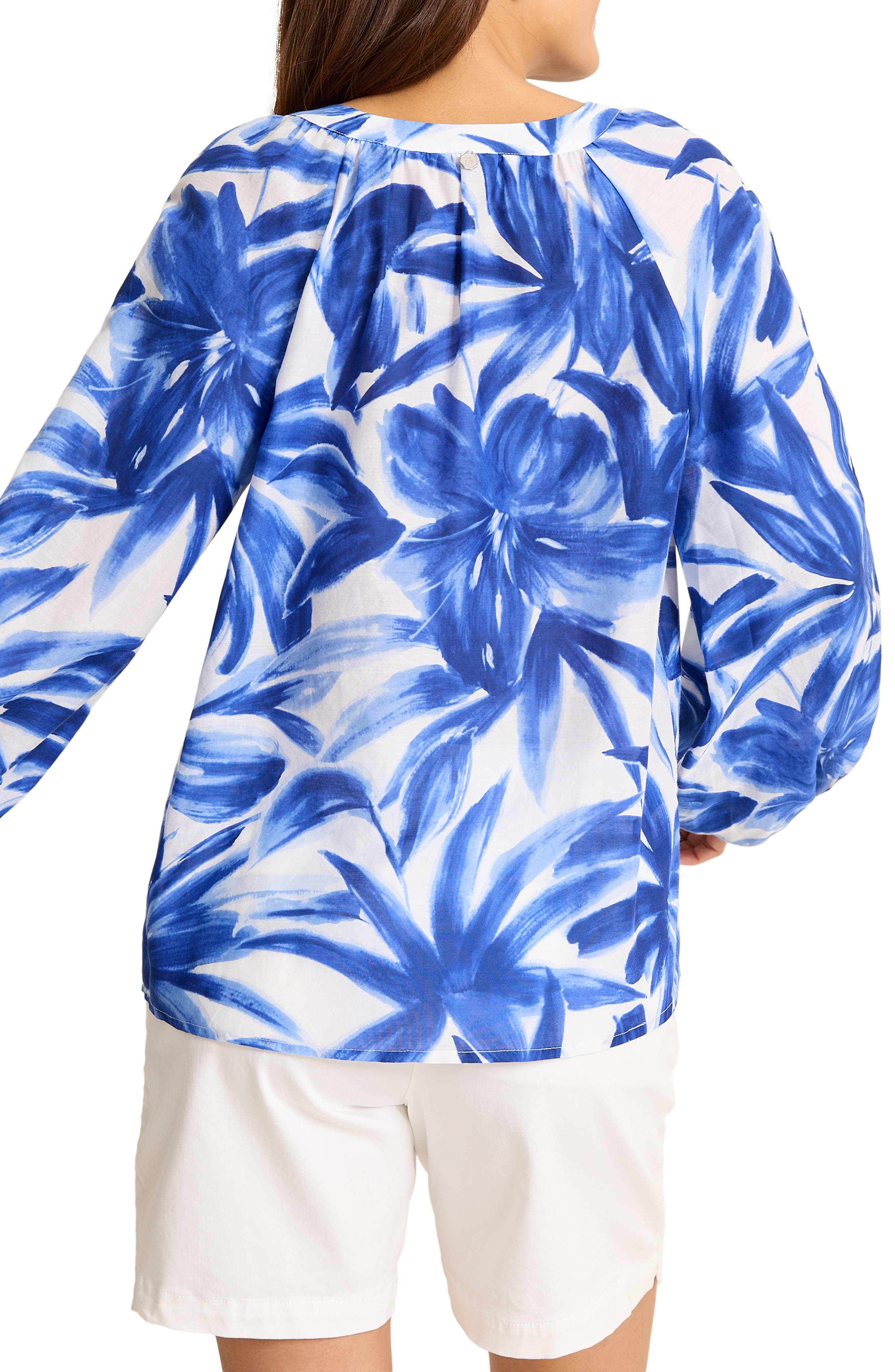 Bravo Blooms Cotton & Silk Peasant Top - image 2