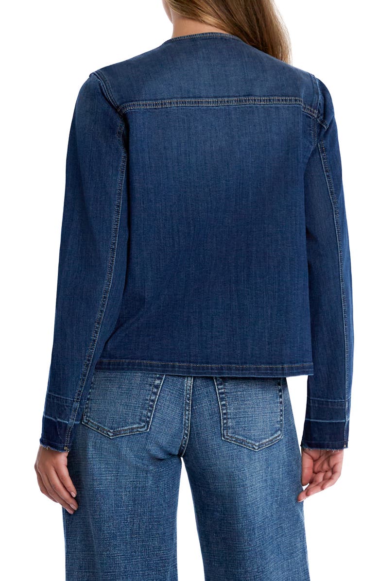 Wash Lab Denim Clara Collarless Denim Jacket, Alternate, color, Ahoy Blue