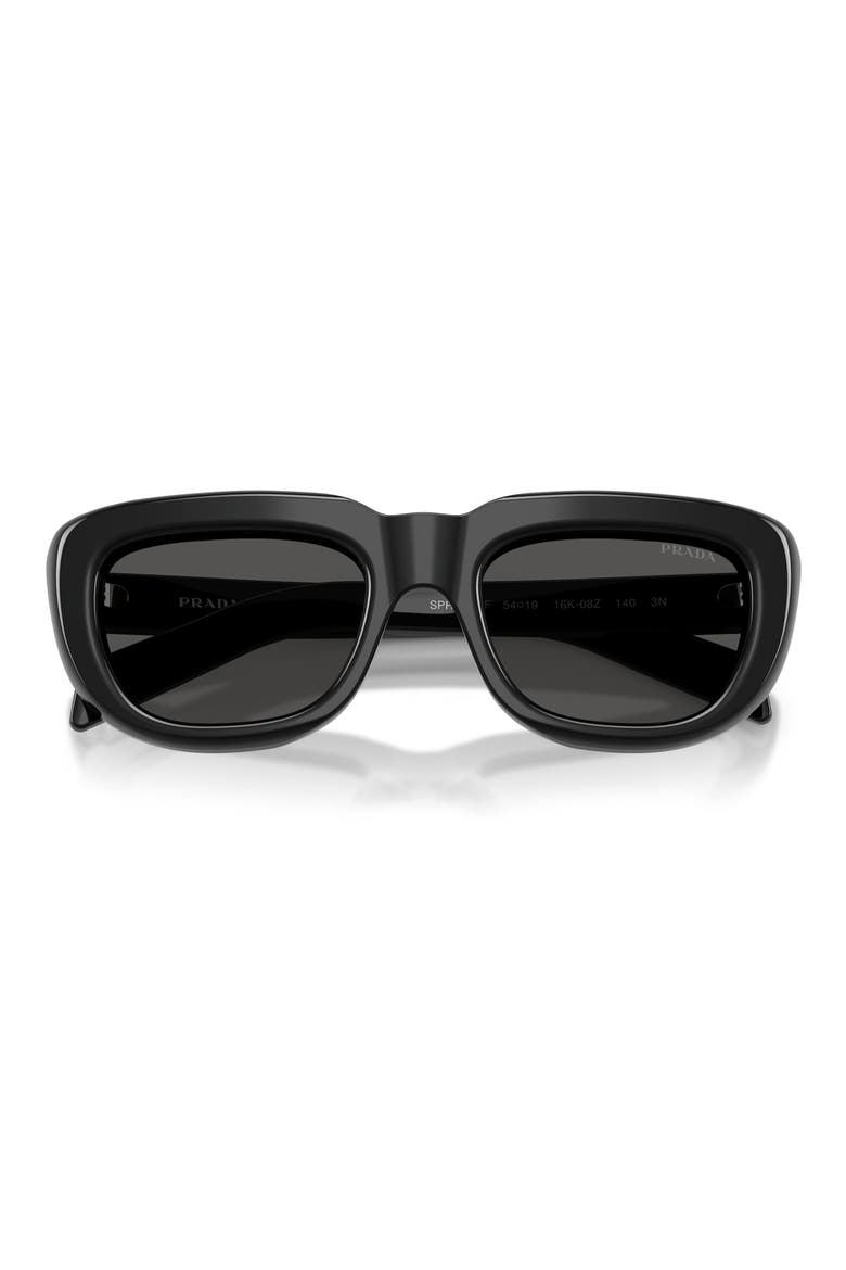 54mm Rectangular Sunglasses, Alternate, color, BLACK / DARK GREY