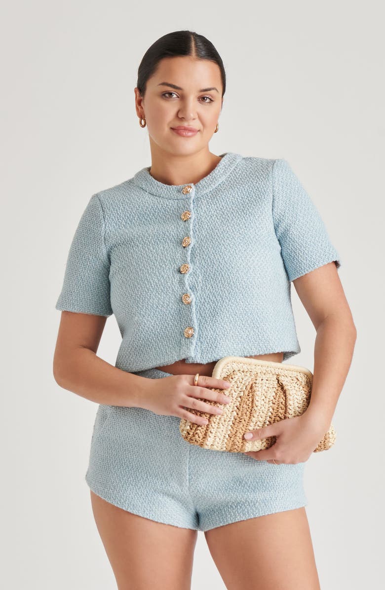 Dolce Vita Hydra Convertible Raffia Clutch, Alternate, color, Natural