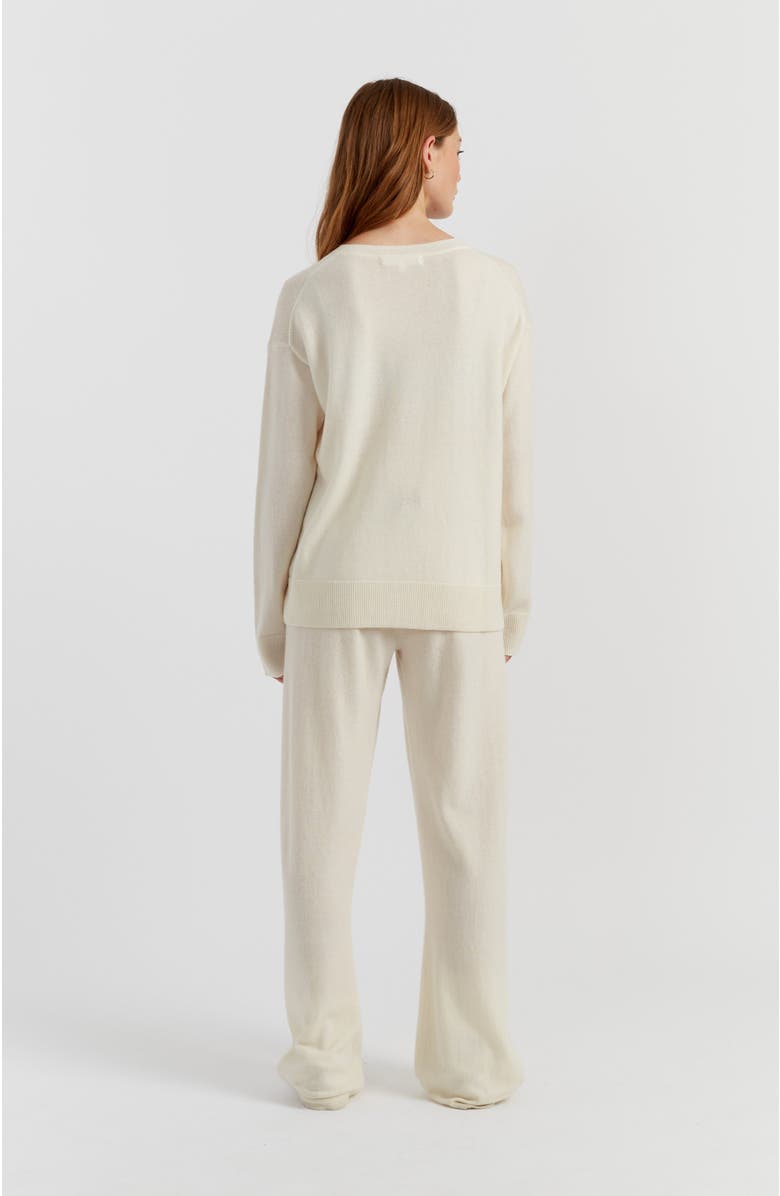Chinti & Parker Wool-Cashmere Miffy Peek-Pocket Sweater, Alternate, color, Cream