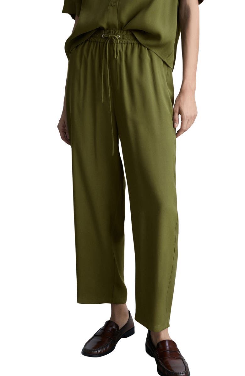 MANGO Straight Leg Pants, Main, color, Khaki Green