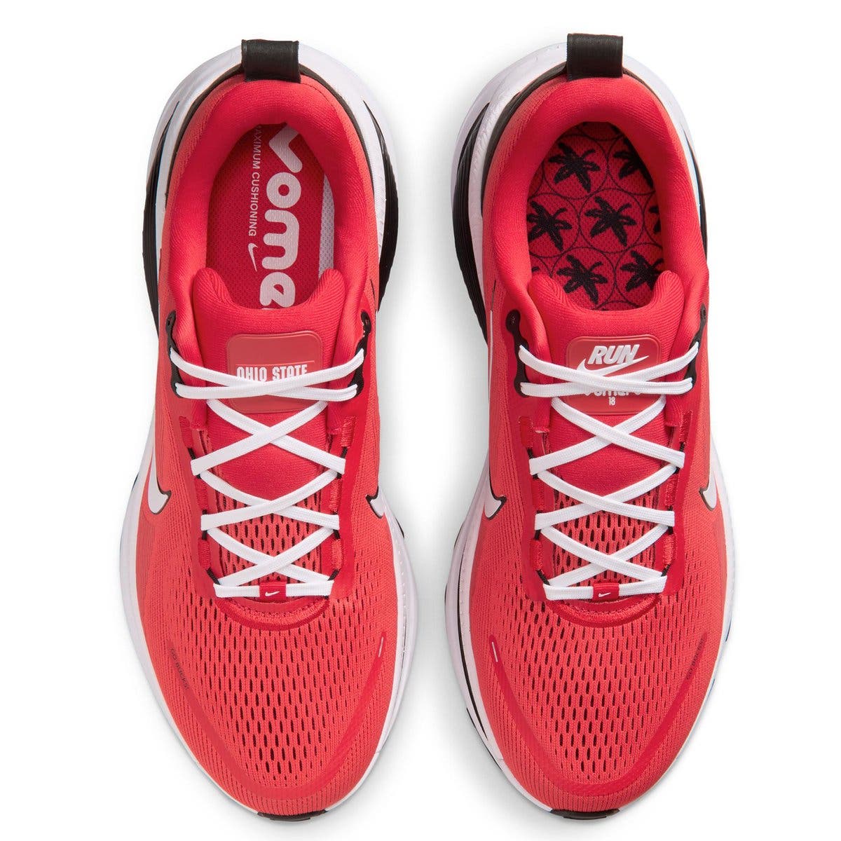 Men's Nike Ohio State Buckeyes Vomero 18 Running Shoes, Alternate, color, Red