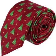 Trafalgar Big and Tall Oh Christmas Tree Novelty Silk Necktie