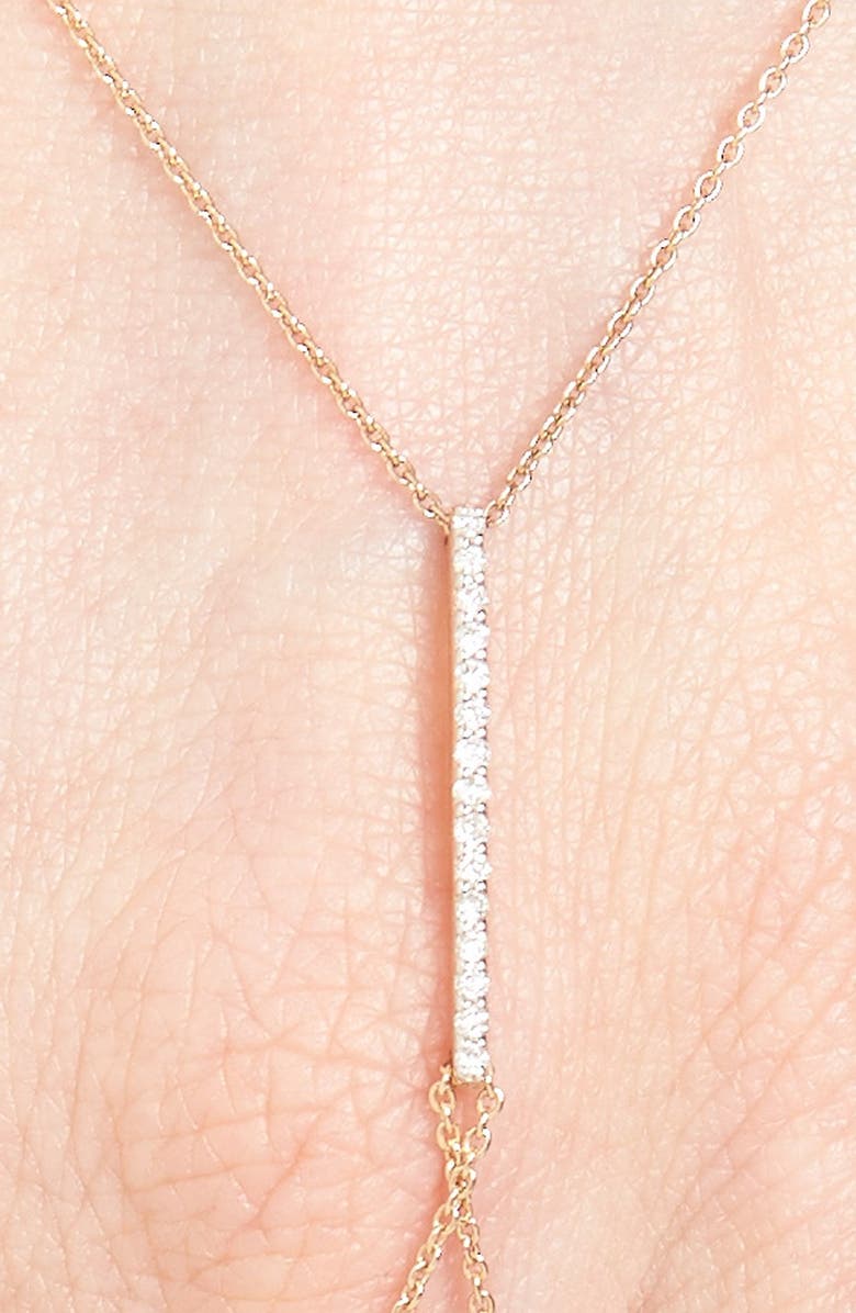 Kismet by Milka Lumiere Diamond Pavé Bar Hand Chain, Alternate, color, 