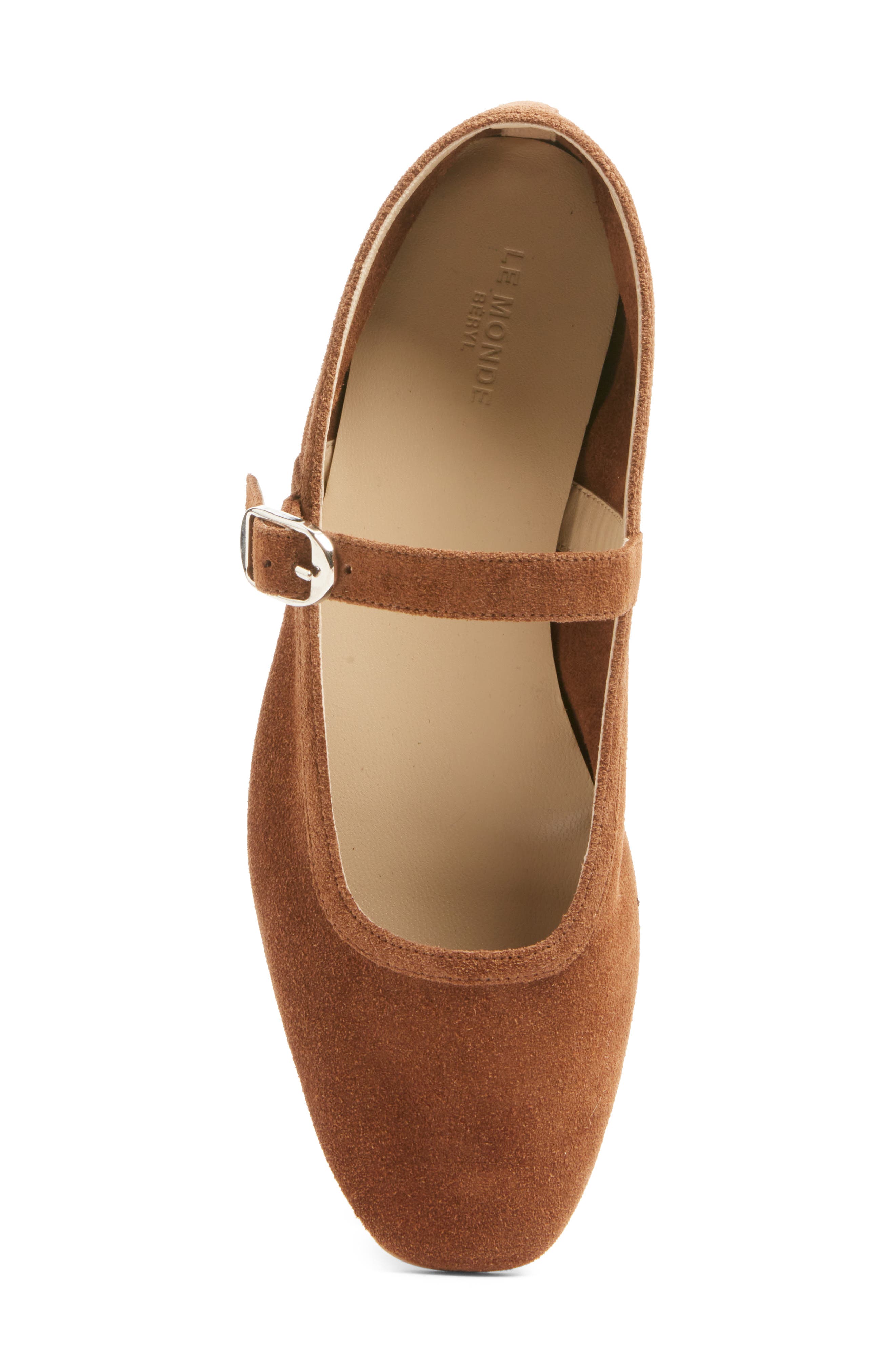 Le Monde Beryl Suede Mary Jane Flat, Alternate, color, Dark Cinnamon