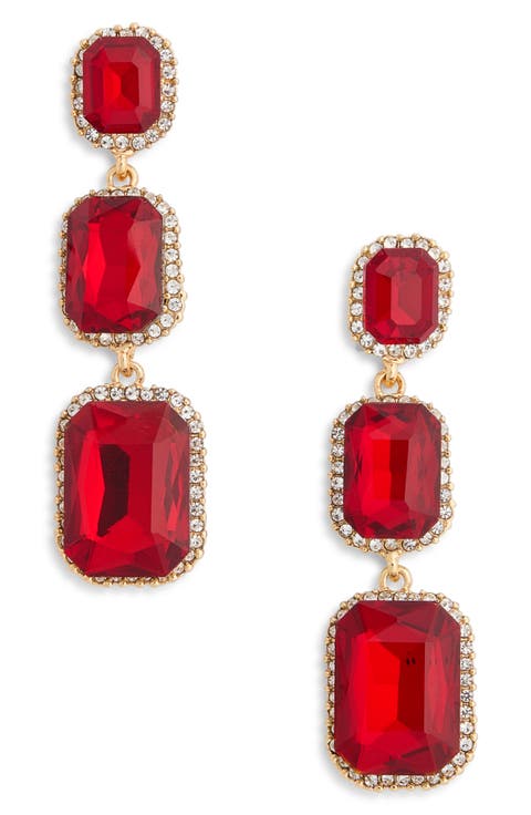 Crystal Link Drop Earrings