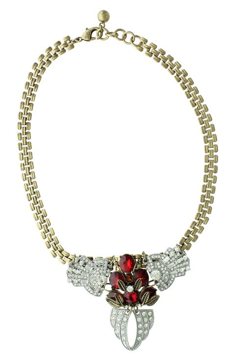 Garnet Crystal Collar Necklace