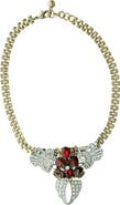 OLIVIA WELLES Garnet Crystal Collar Necklace