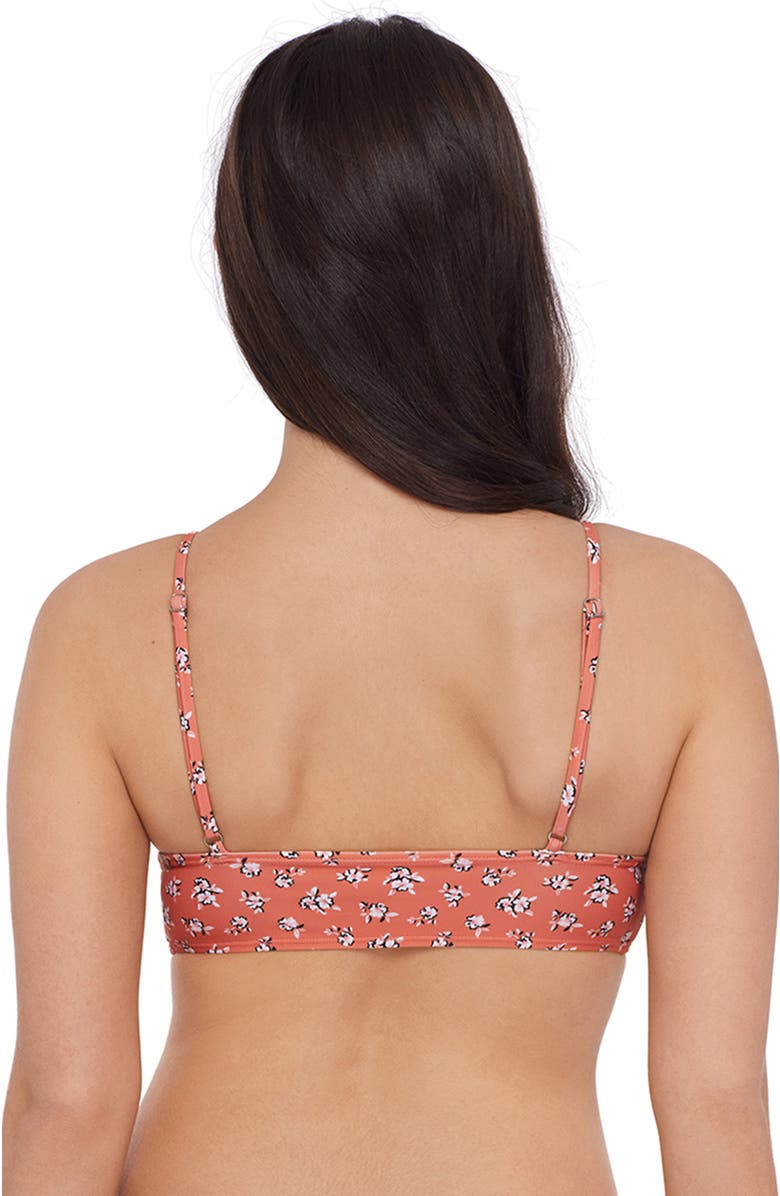 Stevie Adjustable V-Neck Front Tab Midkini Swim Top, Alternate, color, 