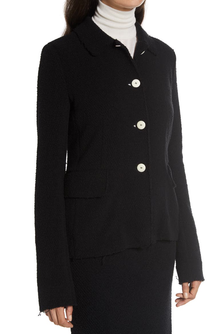 Annica Bouclé Jersey Jacket, Alternate, color, BLACK