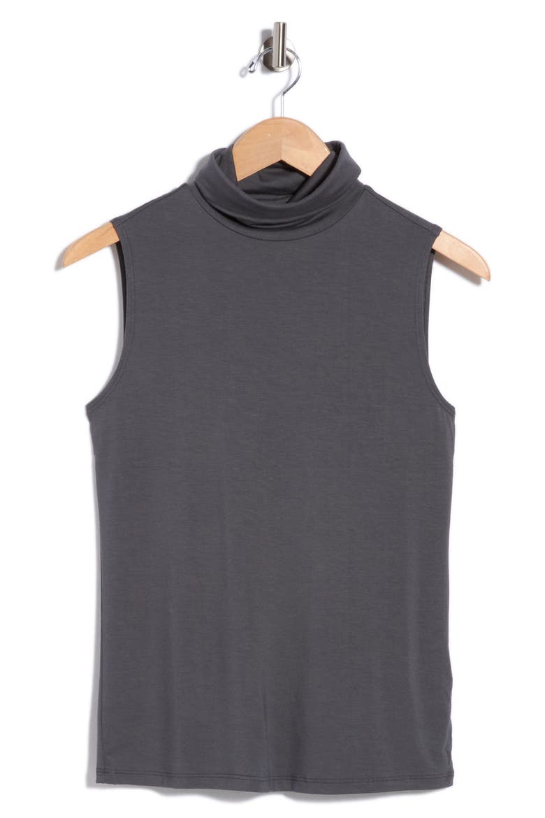 Ceci Sleeveless Turtleneck Shell, Alternate, color, DARK SHADOW