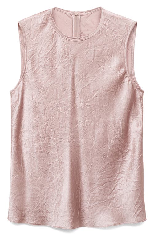 Mango Crinkle Satin Shell Top In Pink