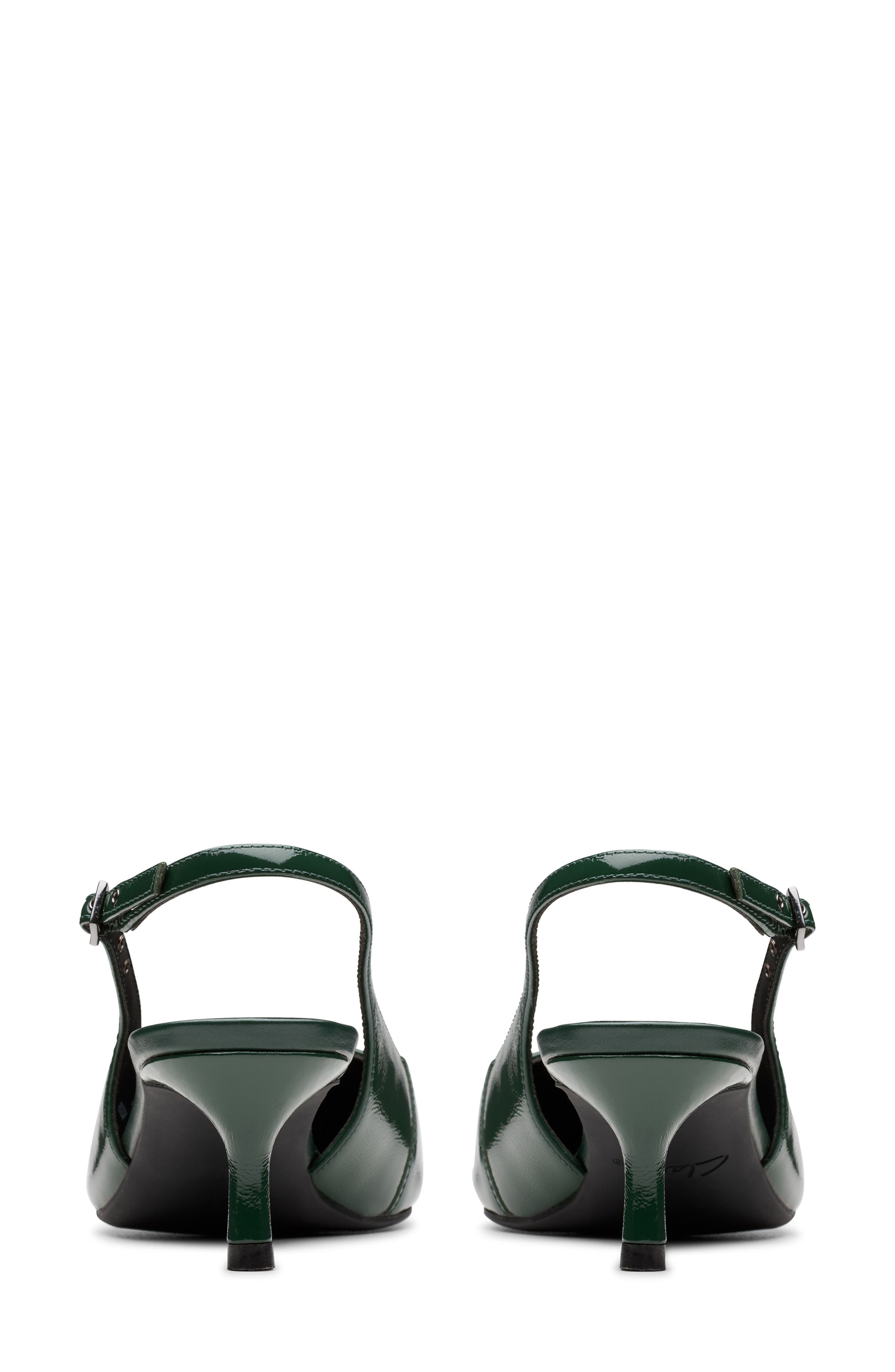Zarey Leather Slingback Pump, Alternate, color, DARK GREEN