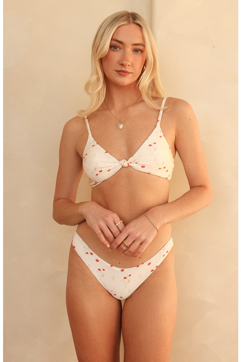 Nocturnal Cheeky Bikini Bottom, Alternate, color, Rosewater