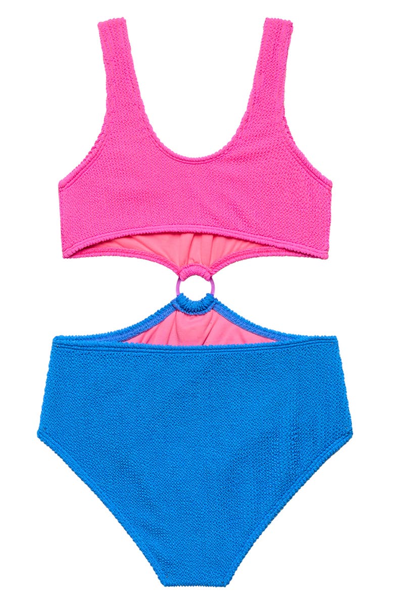 Beach Lingo Kids' Colorblock Cutout One-Piece Swimsuit, Alternate, color, Shy Pink