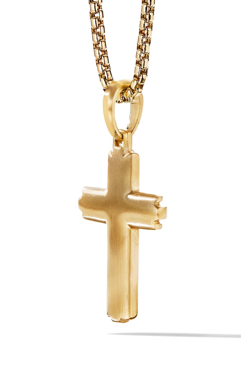 David Yurman Deco Cross Pendant in 18K Yellow Gold, Alternate, color, 