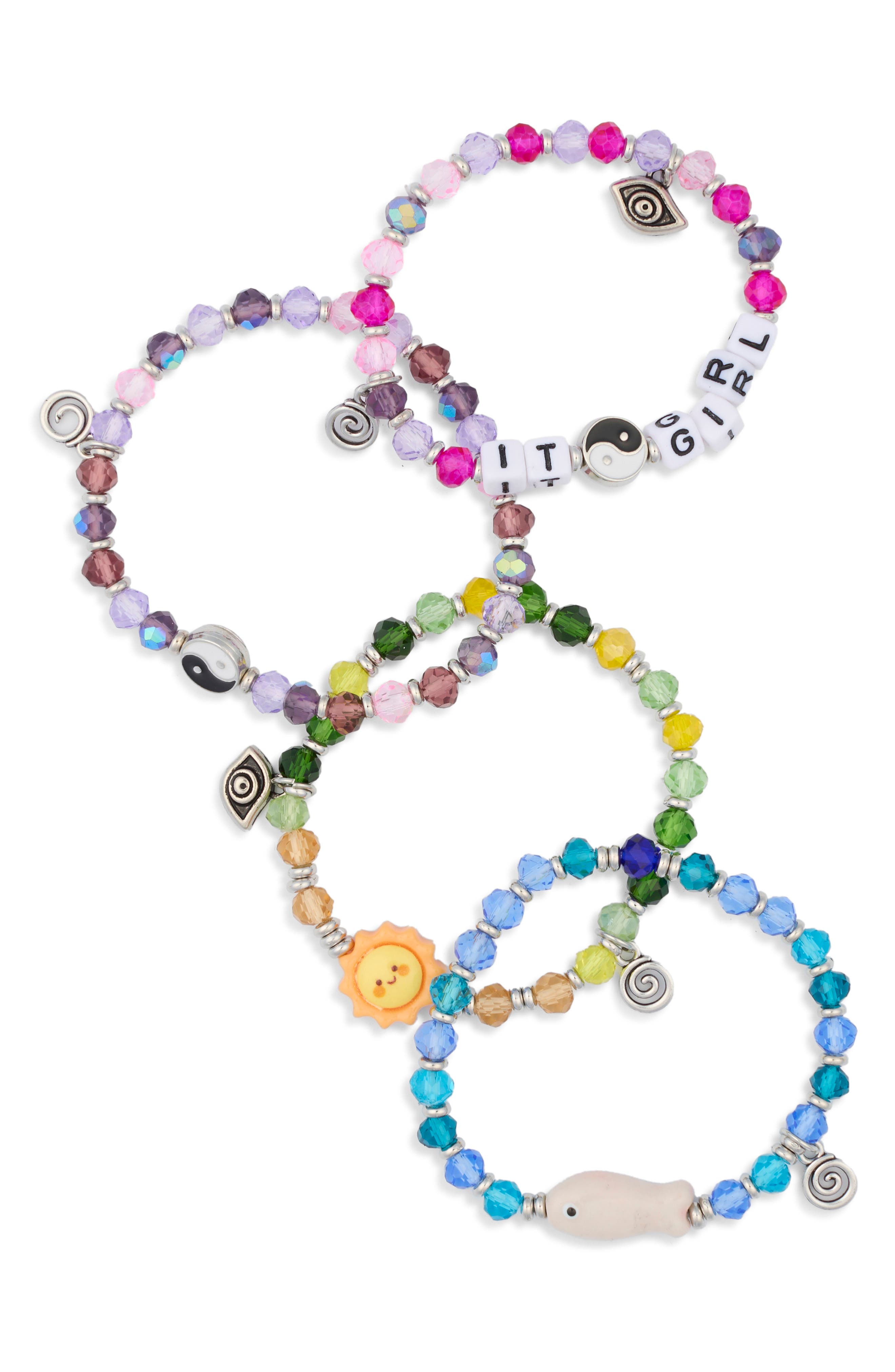 It Girl Set of 4 Beaded Stretch Bracelets
