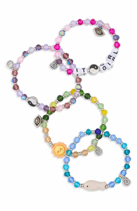 It Girl Set of 4 Beaded Stretch Bracelets
