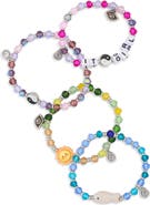 Ayounik It Girl Set of 4 Beaded Stretch Bracelets