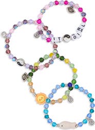 Ayounik It Girl Set of 4 Beaded Stretch Bracelets