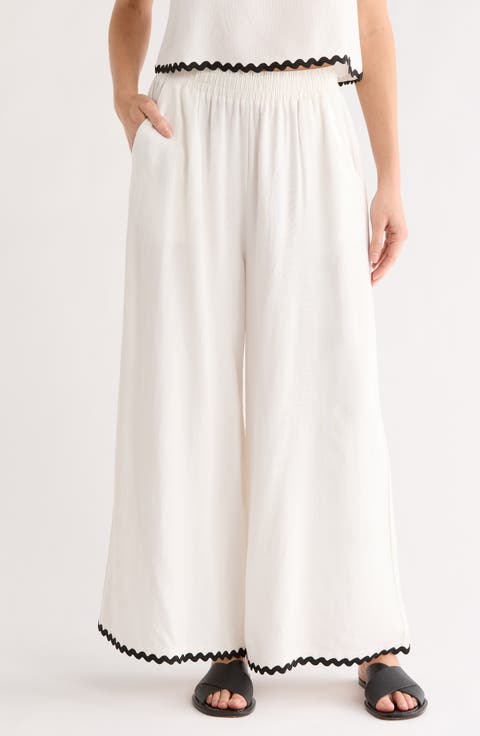 Pull-On Wide Leg Pants