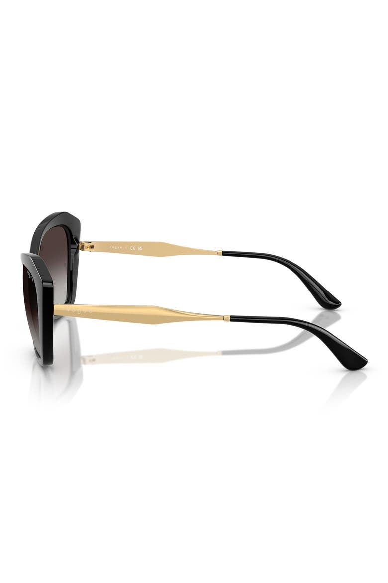 56mm Cat Eye Sunglasses, Alternate, color, BLACK
