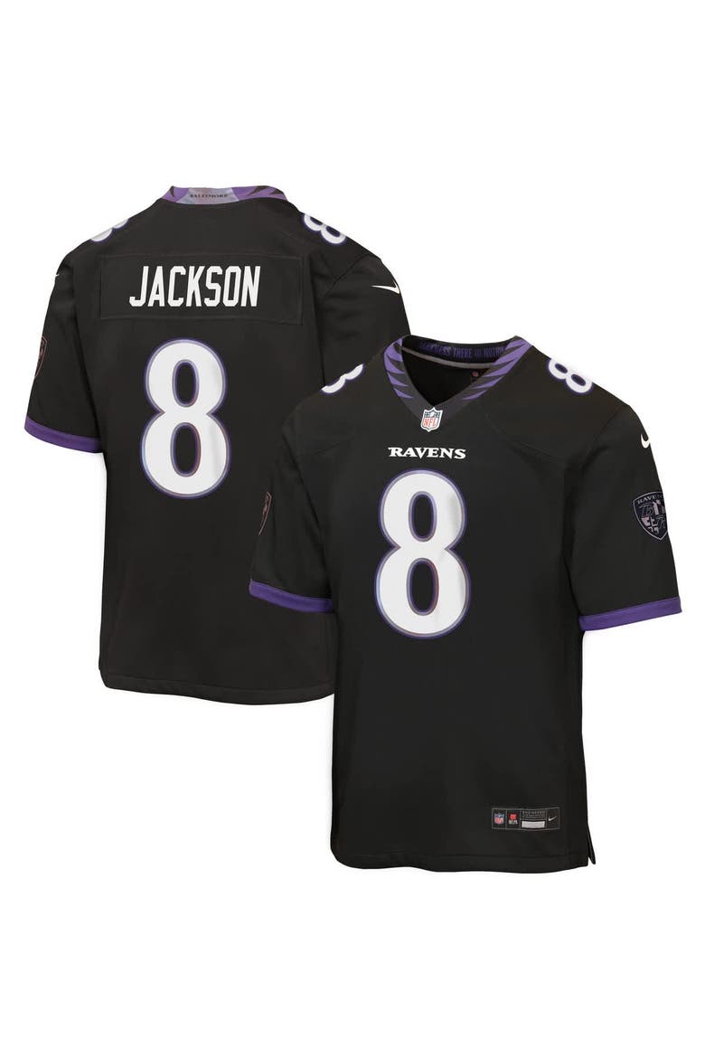 Youth Nike Lamar Jackson Black Baltimore Ravens Alternate Game Jersey, Main, color, Black
