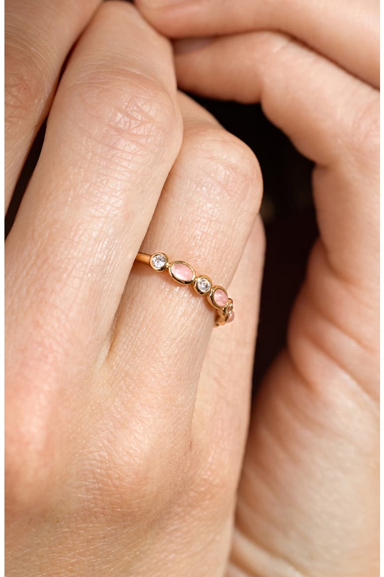 Aura Ring, Alternate, color, GOLD VERMEIL / ROSE QUARTZ
