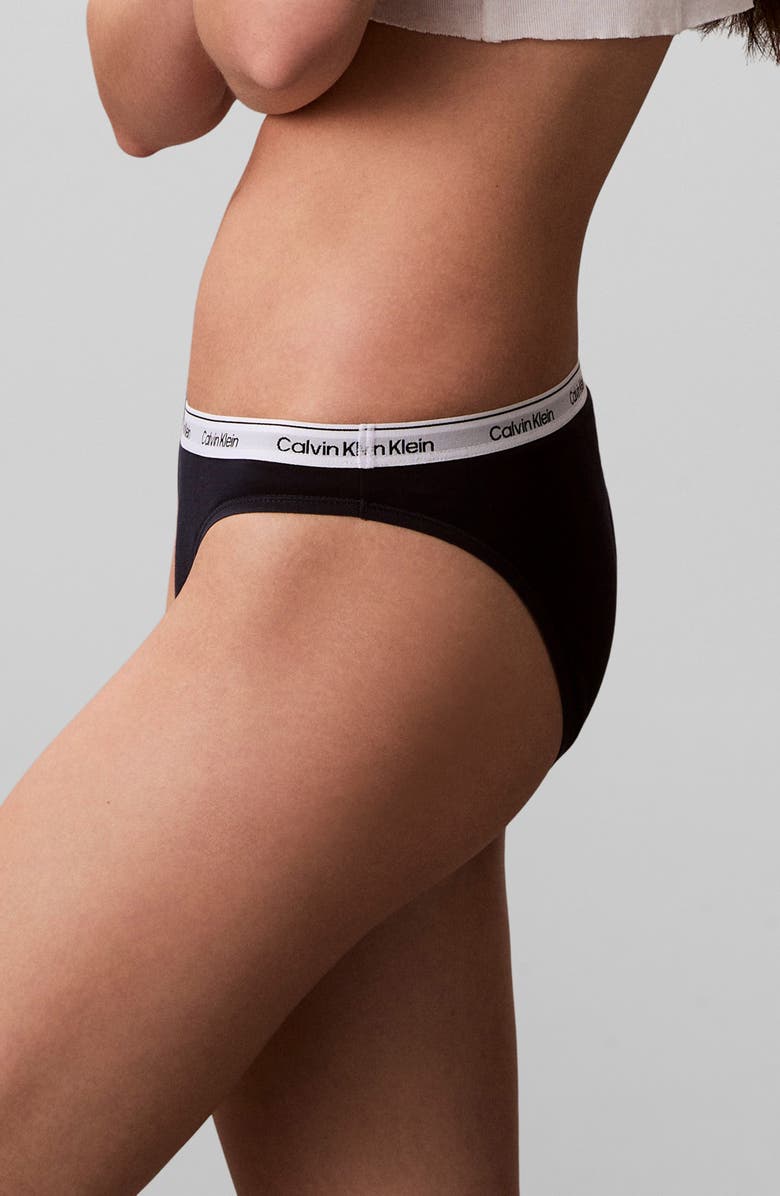 Calvin Klein Assorted 5-Pack Logo Bikinis, Alternate, color, Shoreline/ Blue/ White/G H/Blu