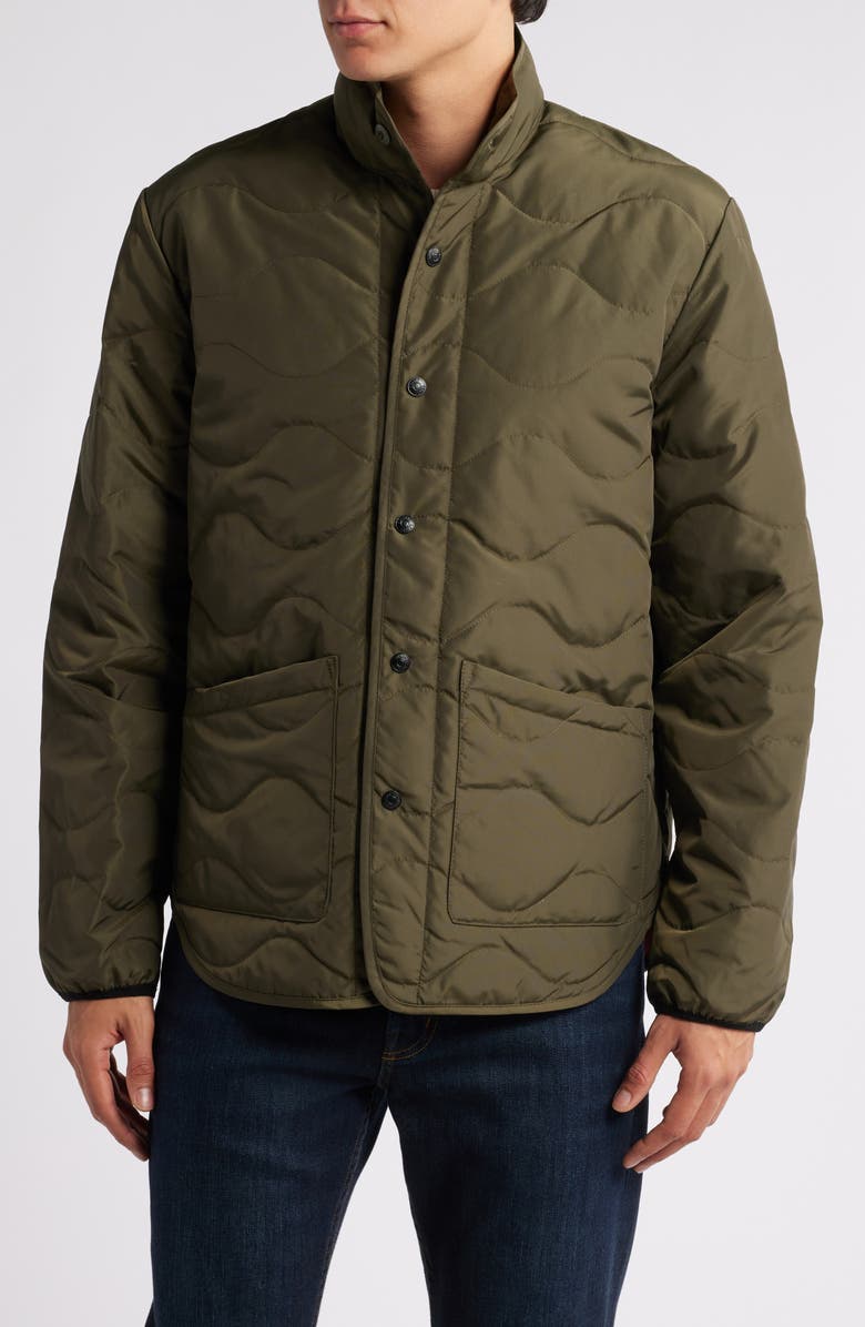 Schott NYC Wrinkle Resistant Down Military Jacket, Alternate, color, Olive