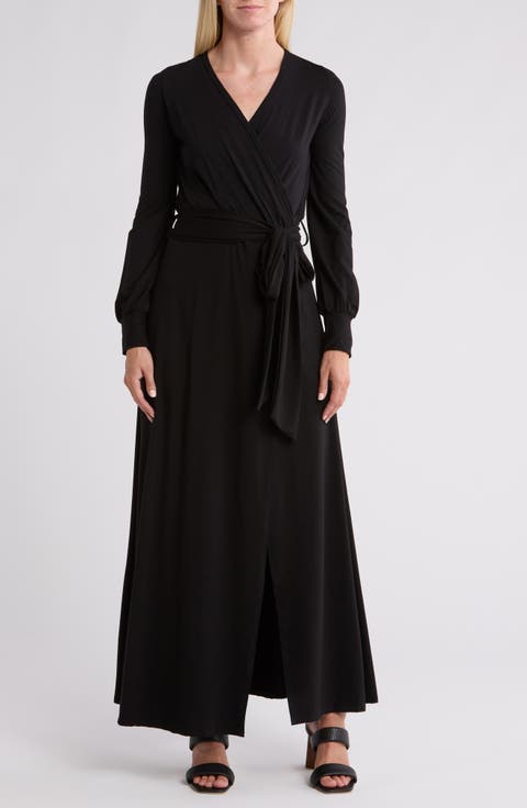Long Sleeve Maxi Wrap Dress
