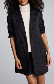 Kenneth Cole Pinstripe Open Front Jacket