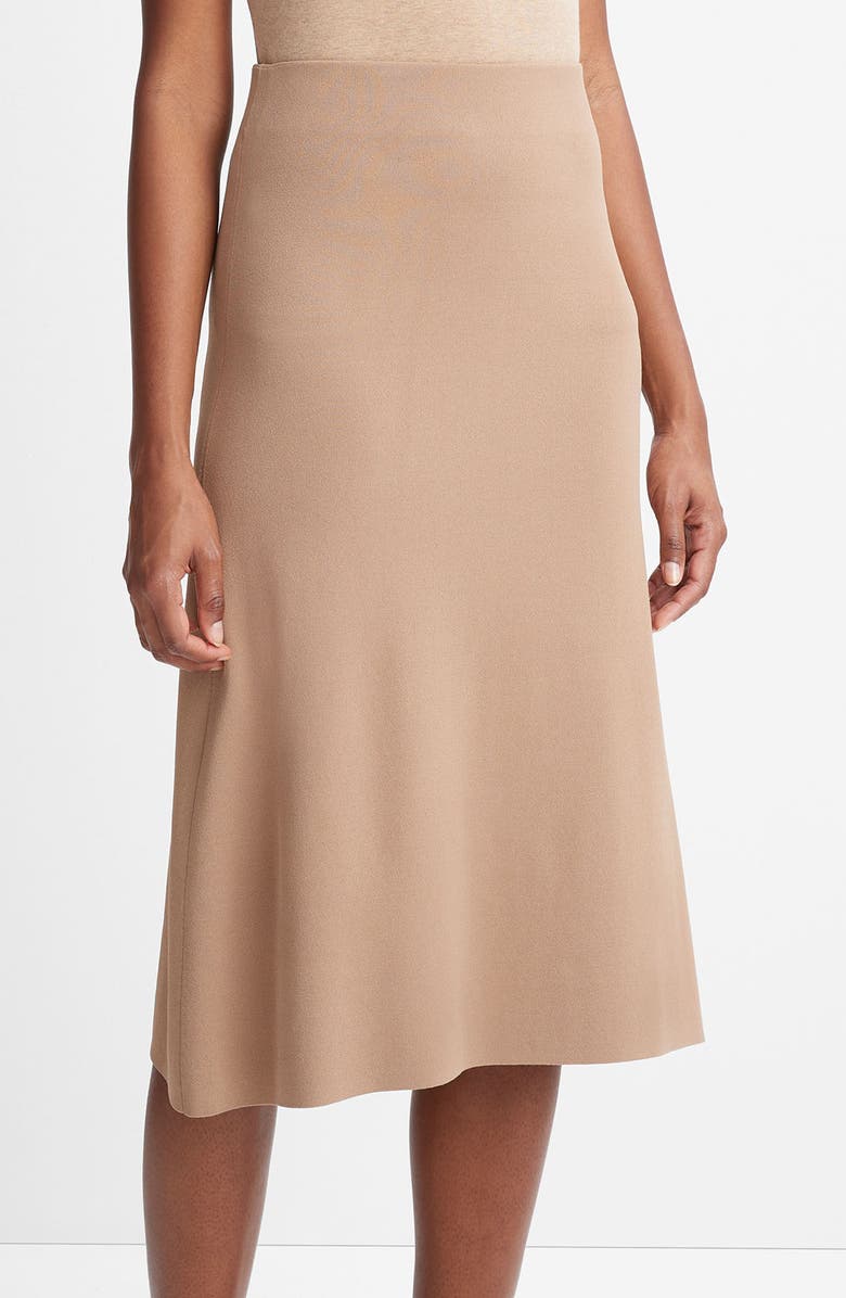 Vince Soft Sculpted A-Line Skirt, Alternate, color, Cashew