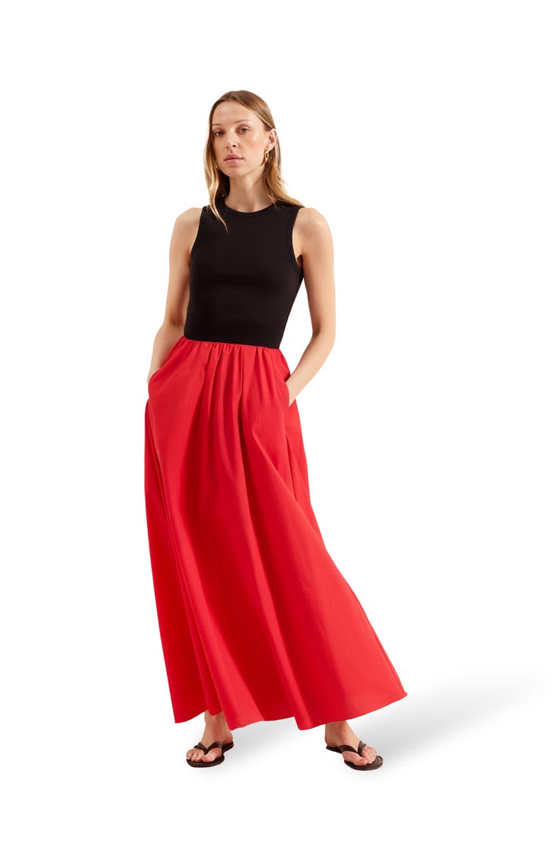 Ro&Zo Cotton Poplin Skirt, Main, color, Red