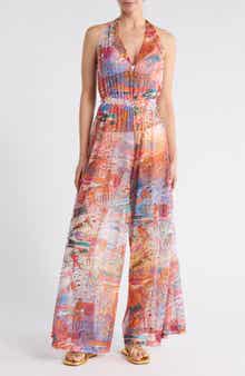 M Missoni Halter Sleeveless Wide Leg Jumpsuit
