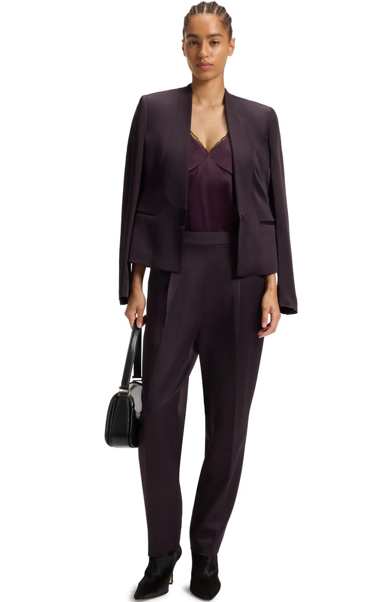 BOSS Takerana Pleated Tapered Straight Leg Pants, Alternate, color, Dark Carmine