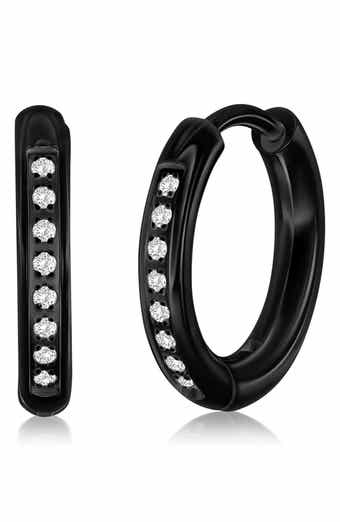 Men's Cubic Zirconia Huggie Hoop Earrings